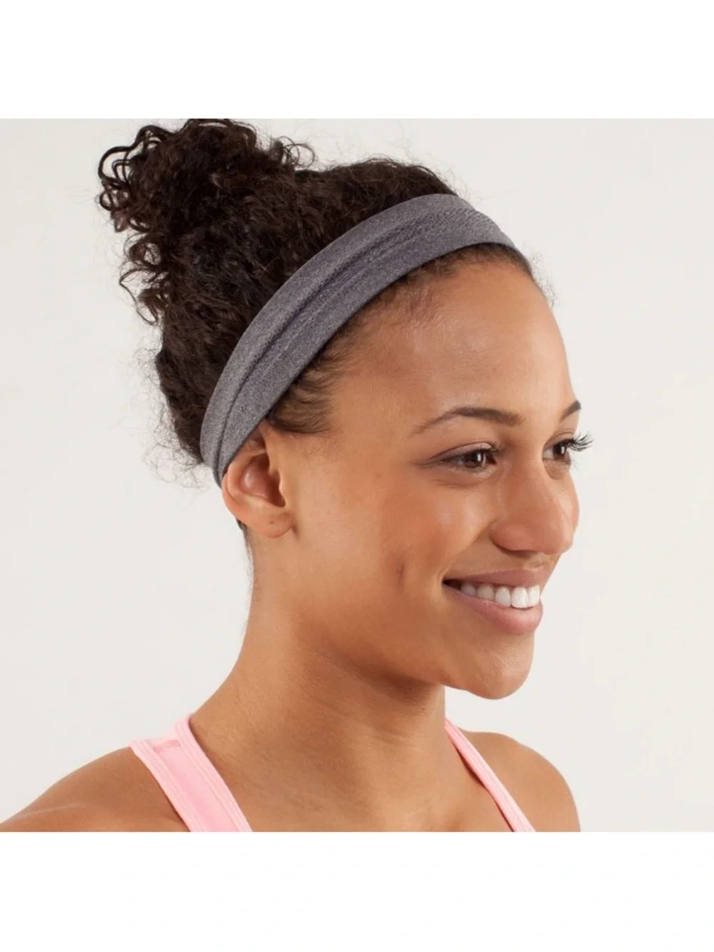 Lululemon Heathered Grey and Green Wide Swiftly Fabric Headbands Set of 2